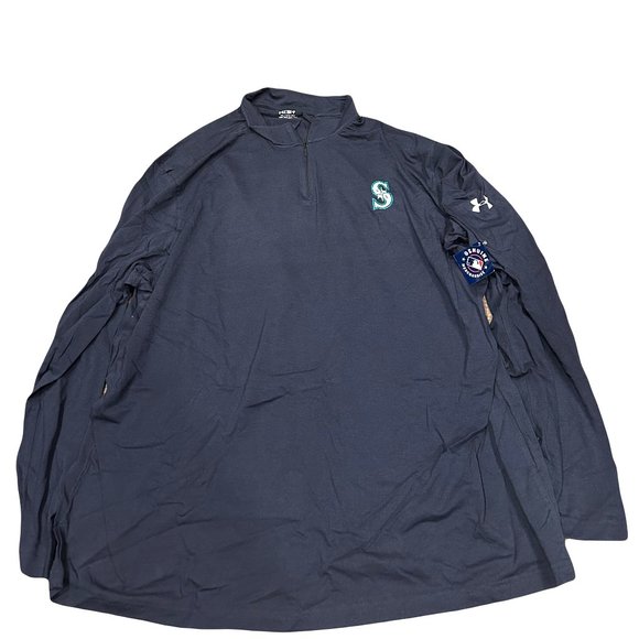 NWT Seattle Mariners Under Armour 1/4 Zip Logo Tri-Blend Pullover Jacket - Picture 1 of 3